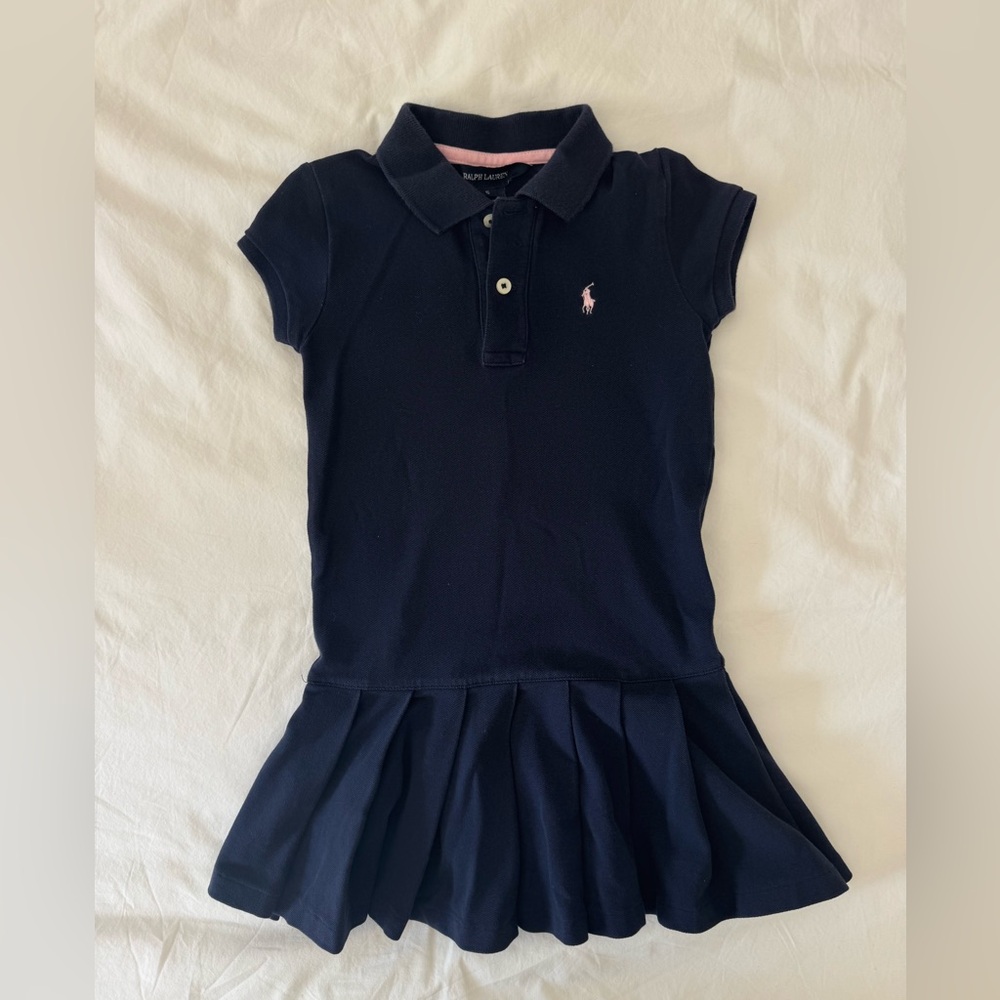 Ralph Lauren Kids Polo Dress in Navy and Pink